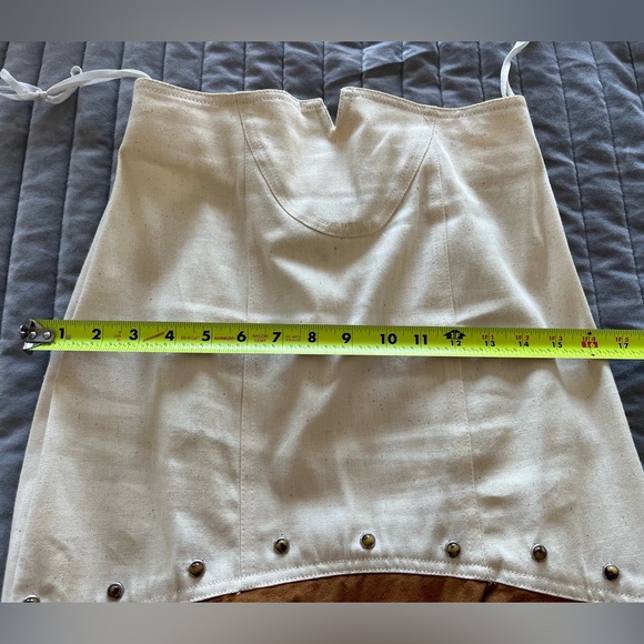 YOUNG EDWARDIAN Rare Vintage Ivory/Brown 2 Piece Set Bolero Jacket/Skirt Size 9 - Picture 13 of 14